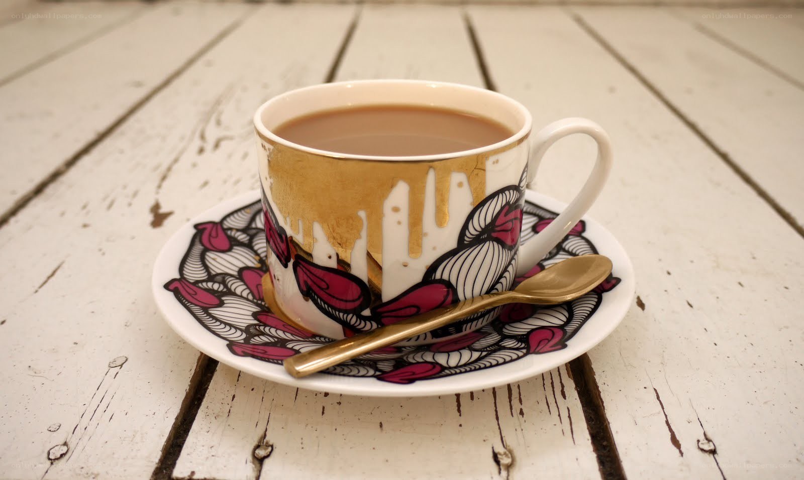 decorative cup with tea