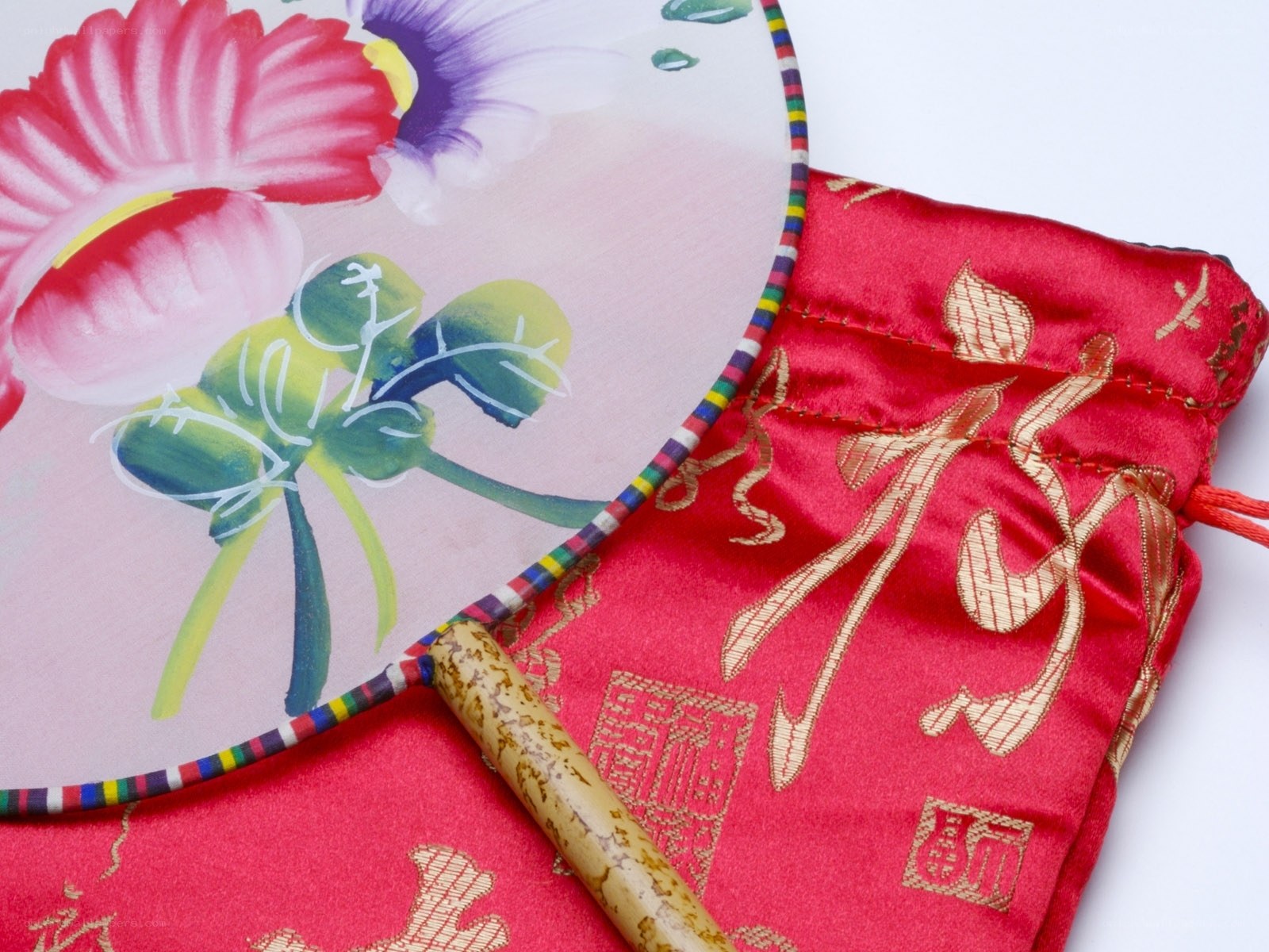 Decorative fan and pouch