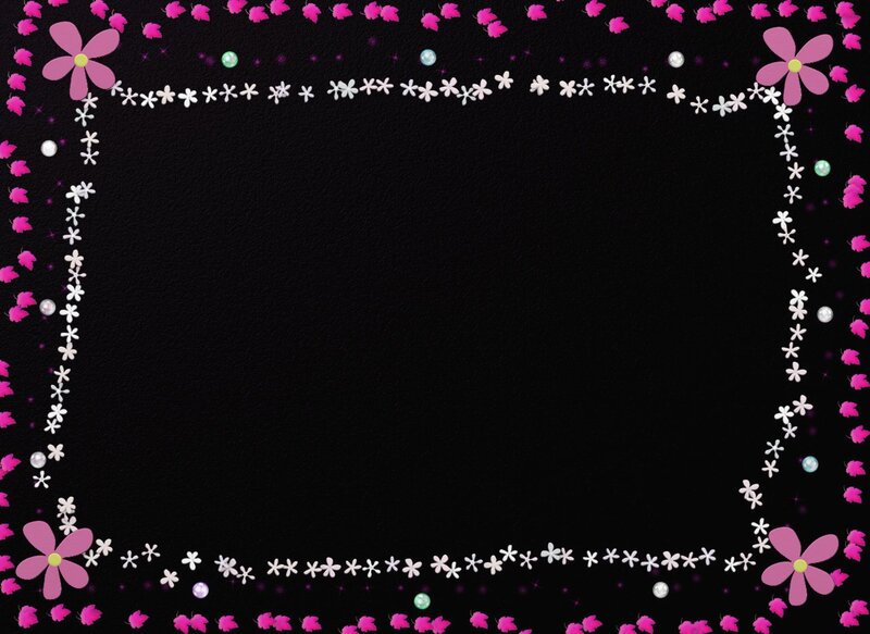 Decorative Floral Border — Black
