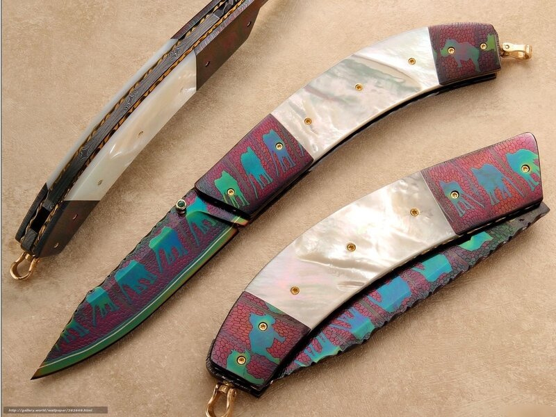 Decorative Folding Knives — White
