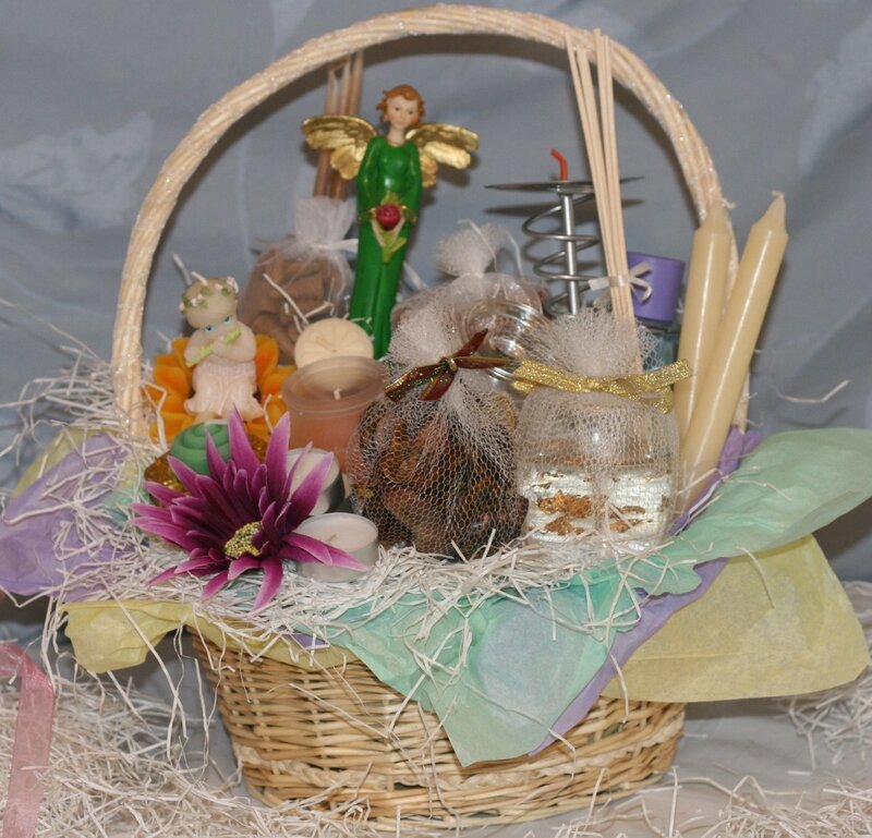 Decorative gift basket with angel