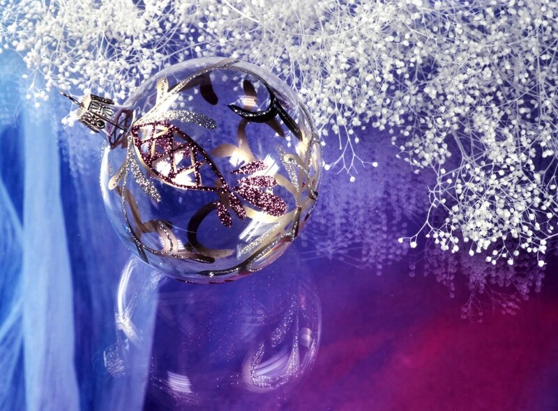 Decorative Glass Ornament — Blue