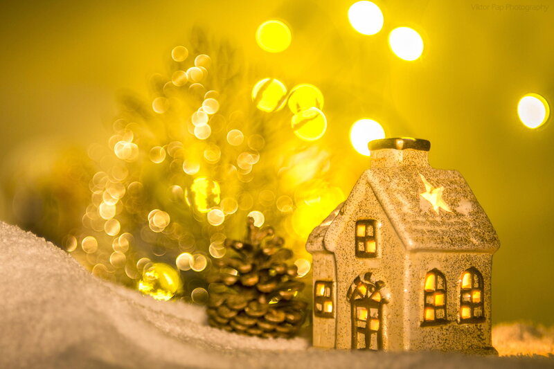 Decorative House in Snow