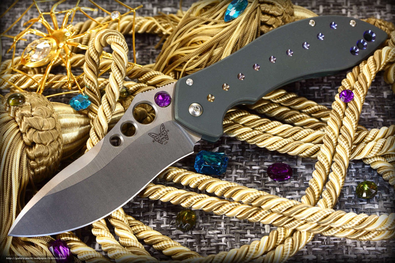 Decorative knife with gemstones