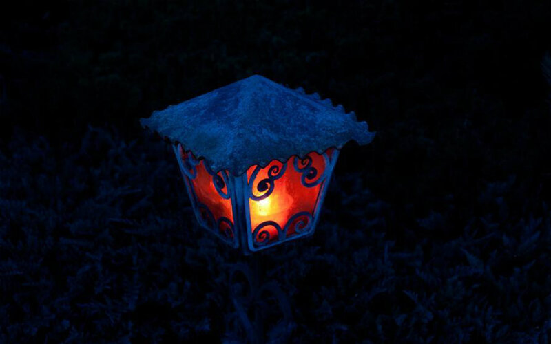 Decorative Lantern at Night — Blue
