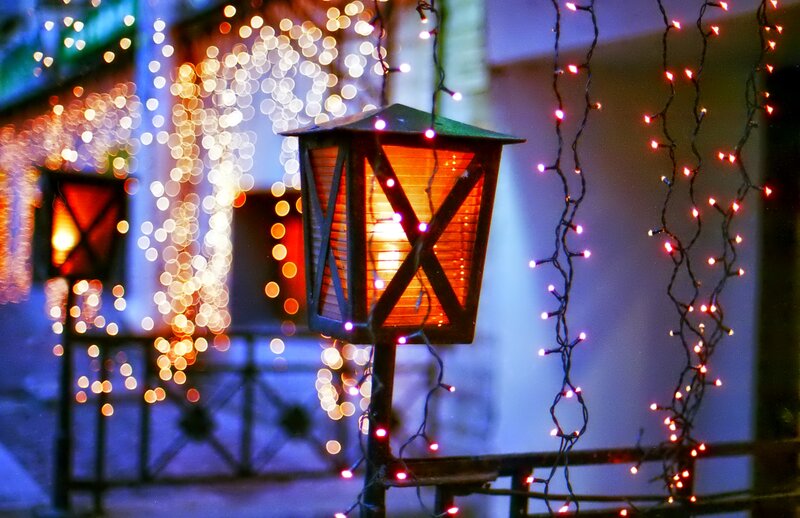 Decorative Lantern at Night — Orange