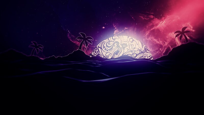 Decorative Moon over Beach