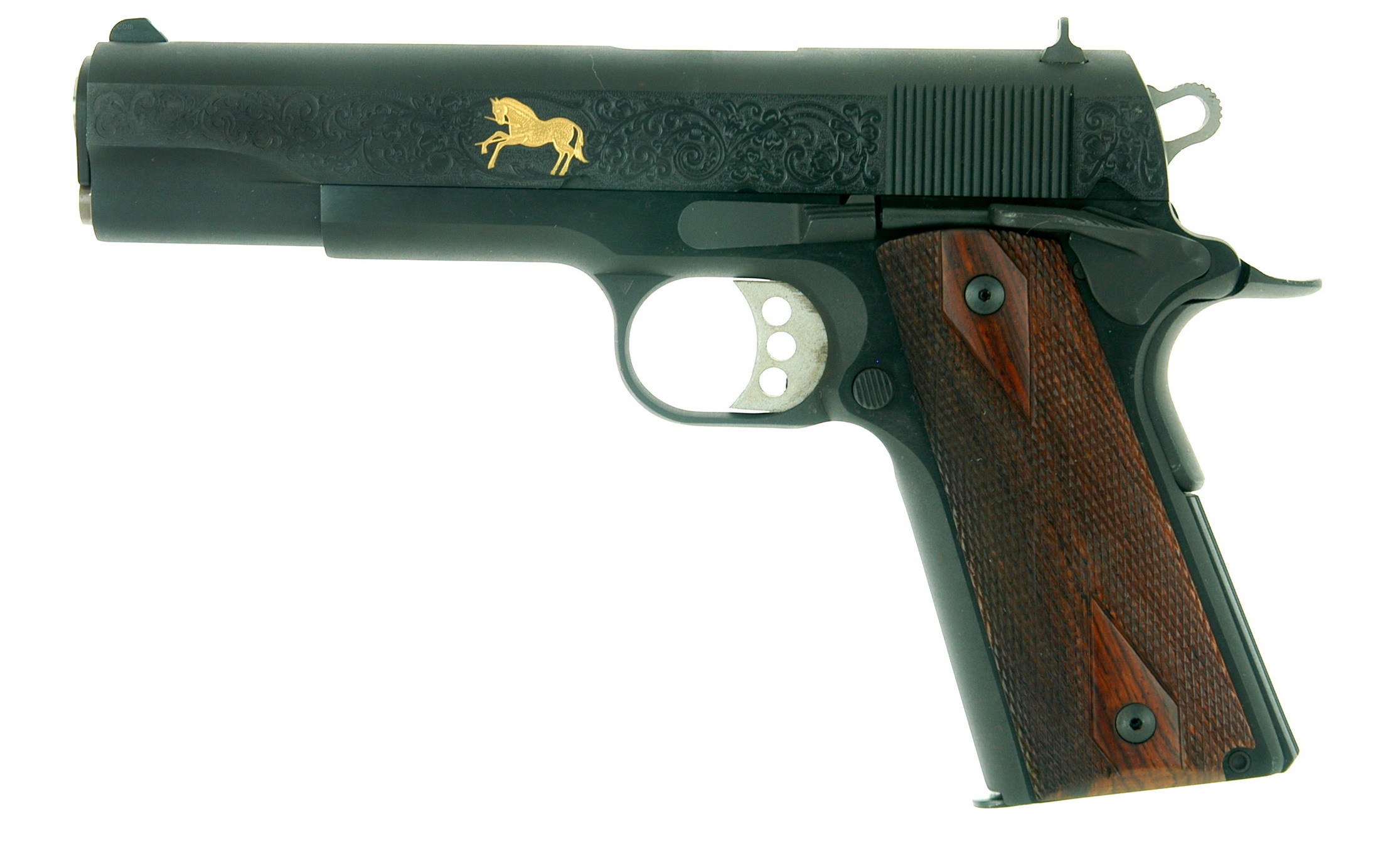 decorative pistol with horse emblem
