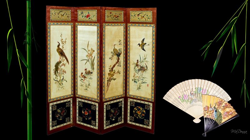 Decorative Screen and Fan