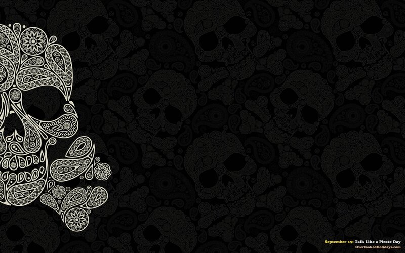 Decorative Skull Pattern — Black