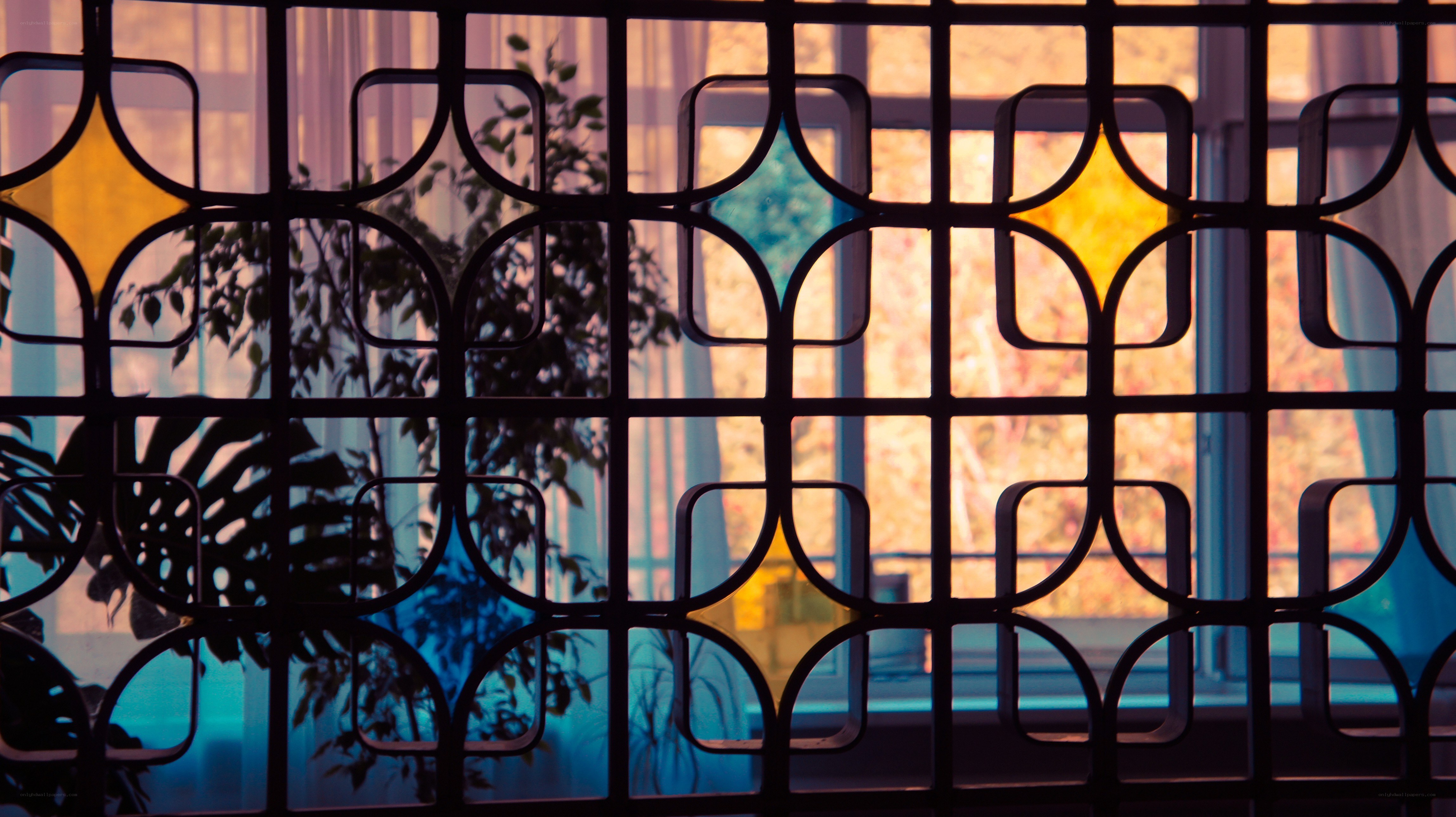decorative window with stained glass