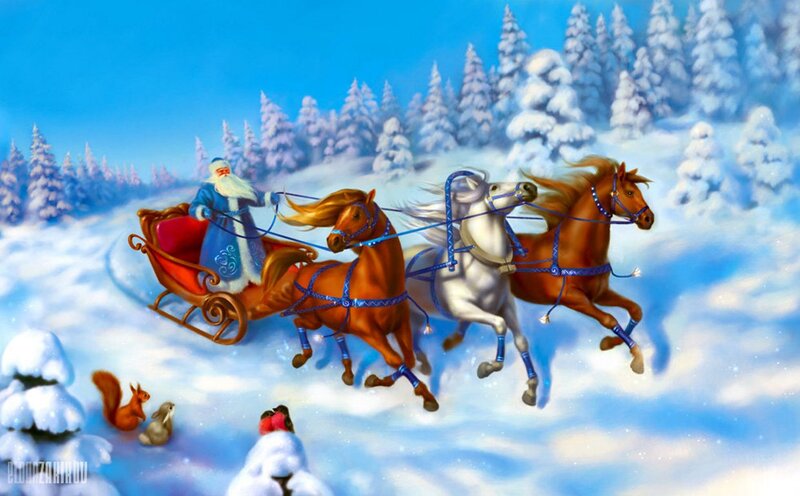 Ded Moroz in Sleigh