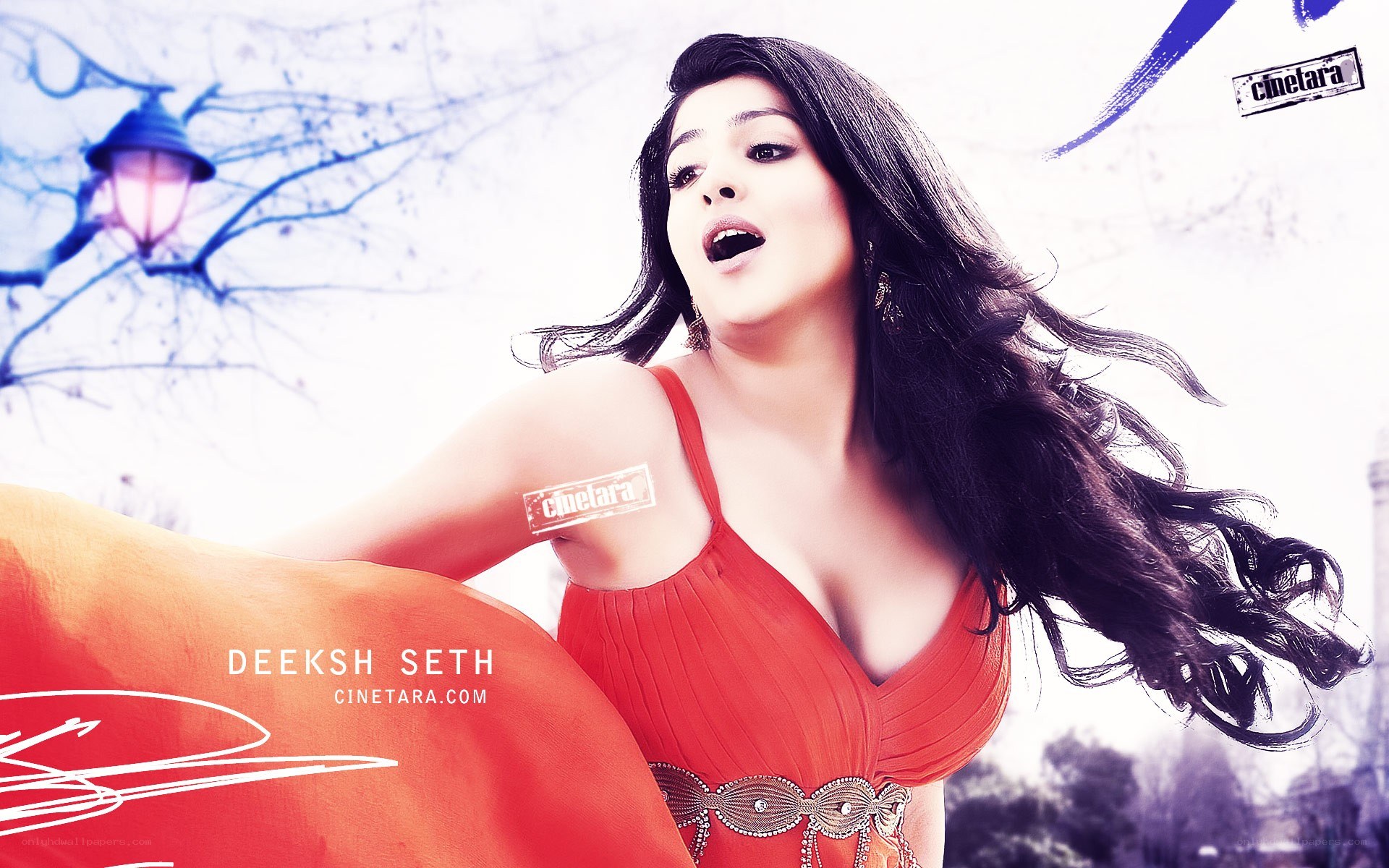 Deeksh Seth in red dress