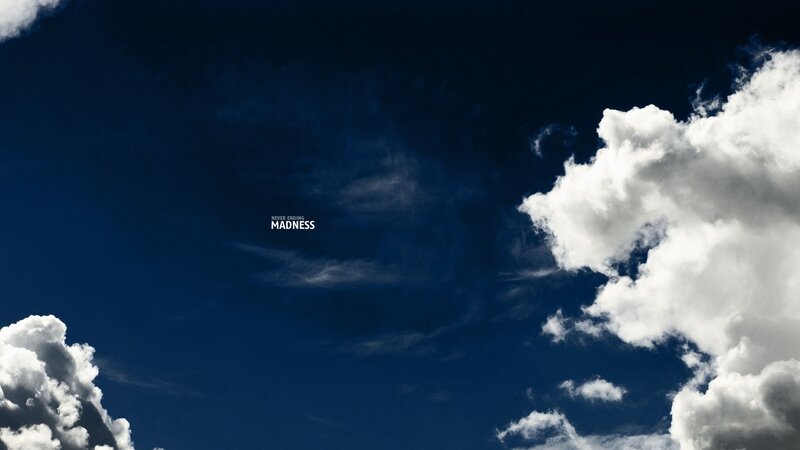 Deep blue sky with white clouds