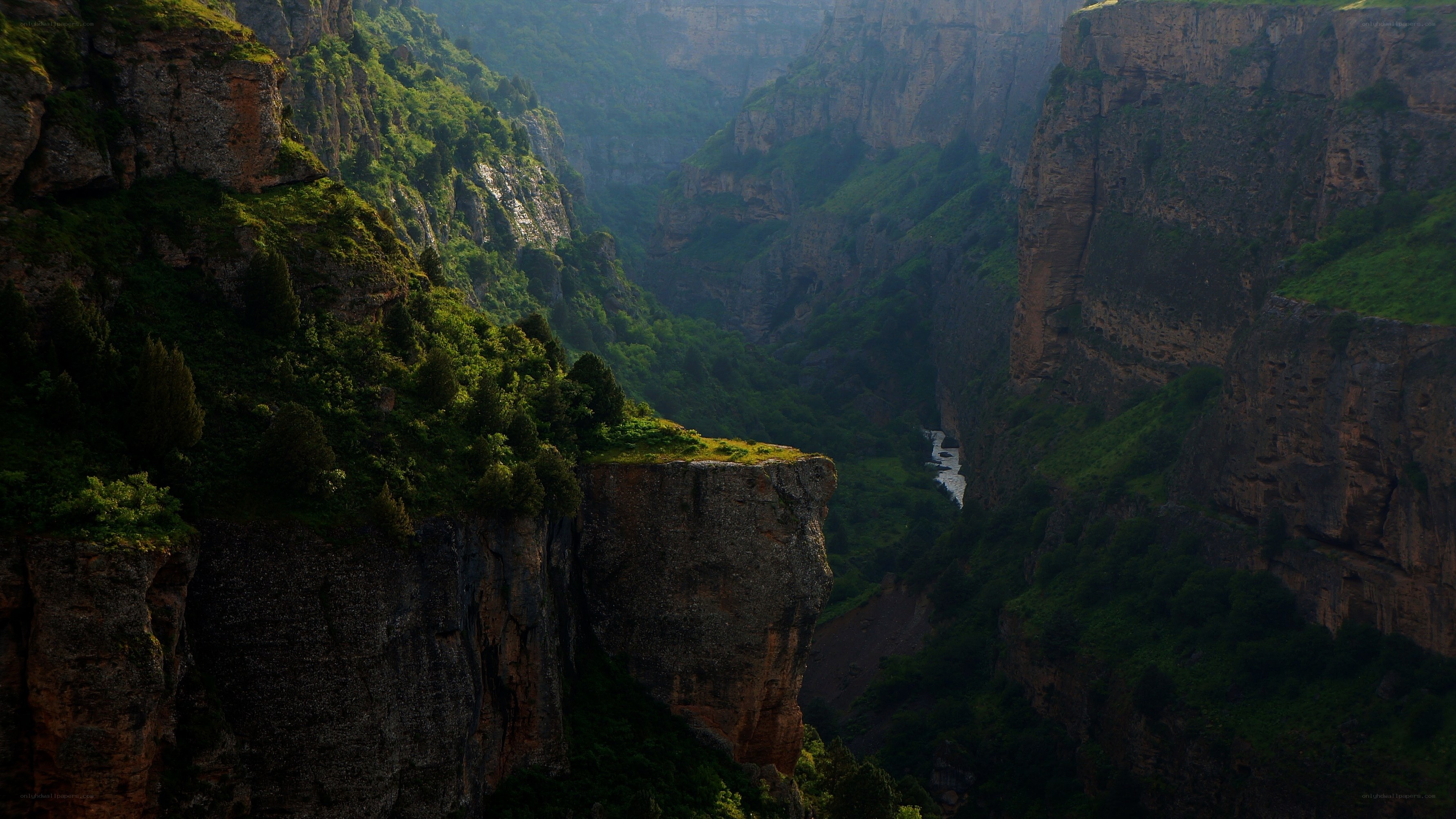Deep canyon with river