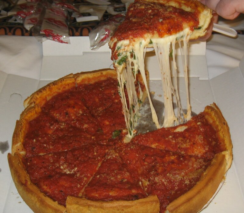 deep dish pizza slice