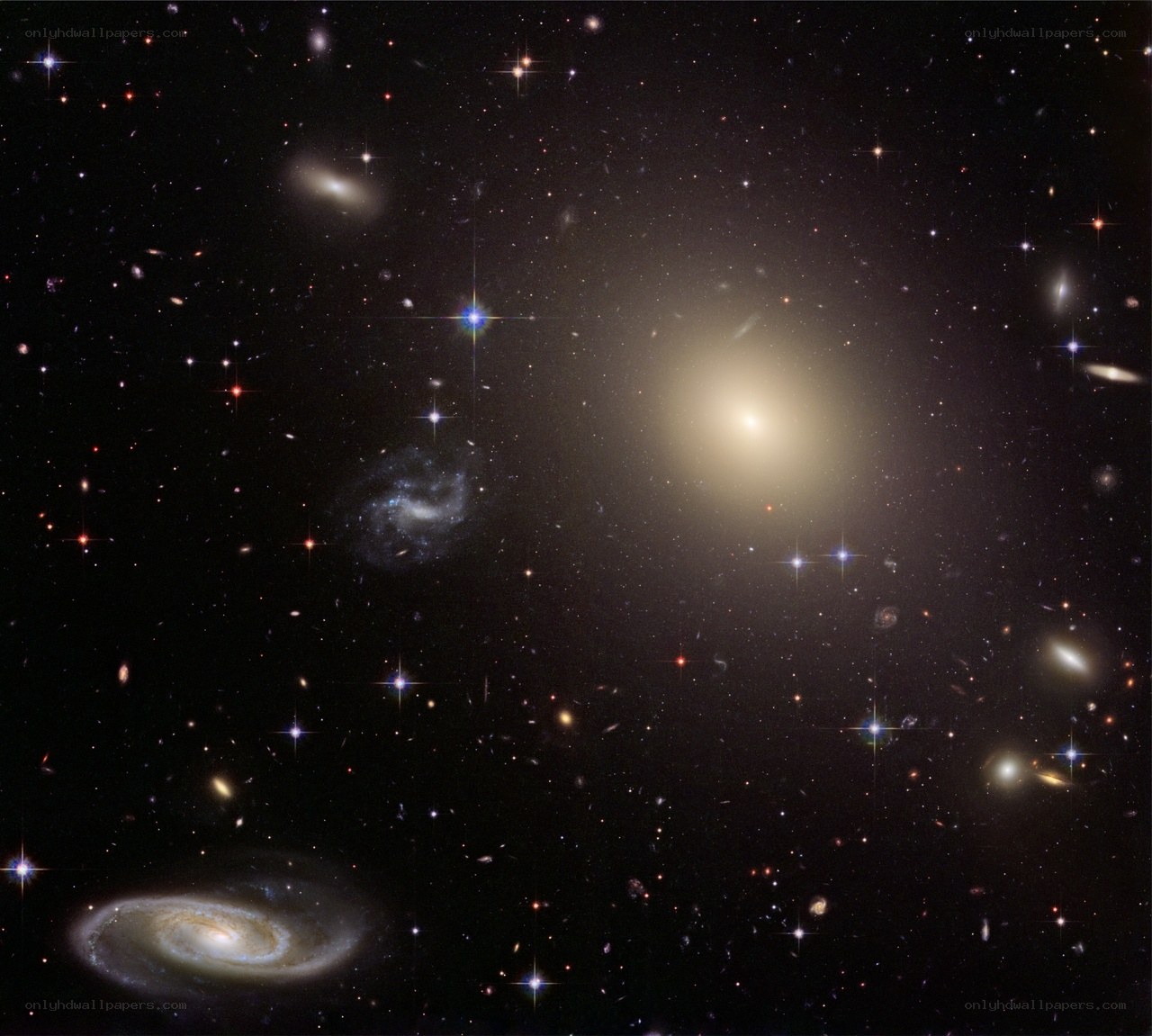 Deep field galaxy cluster