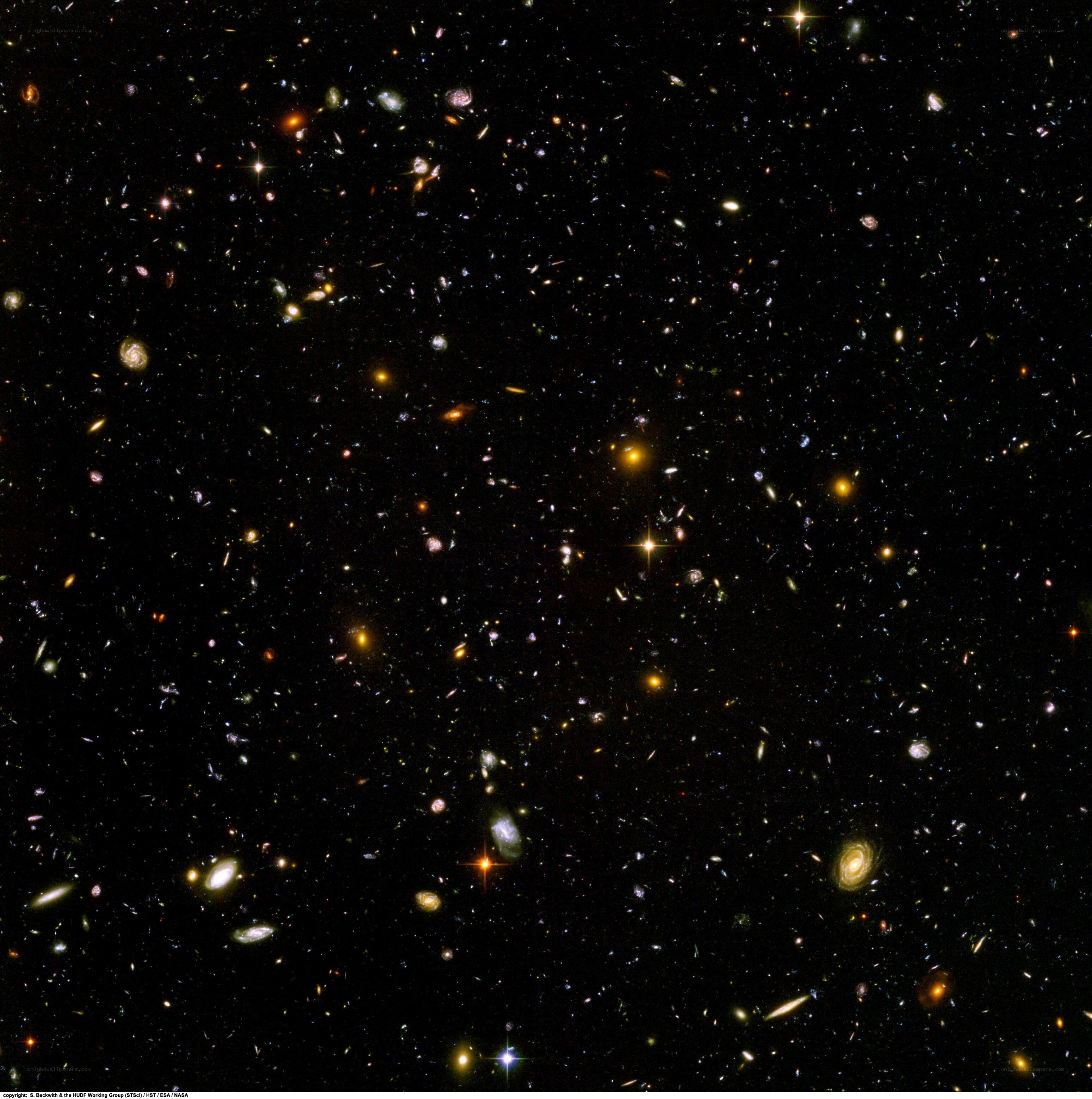 Deep field of distant galaxies