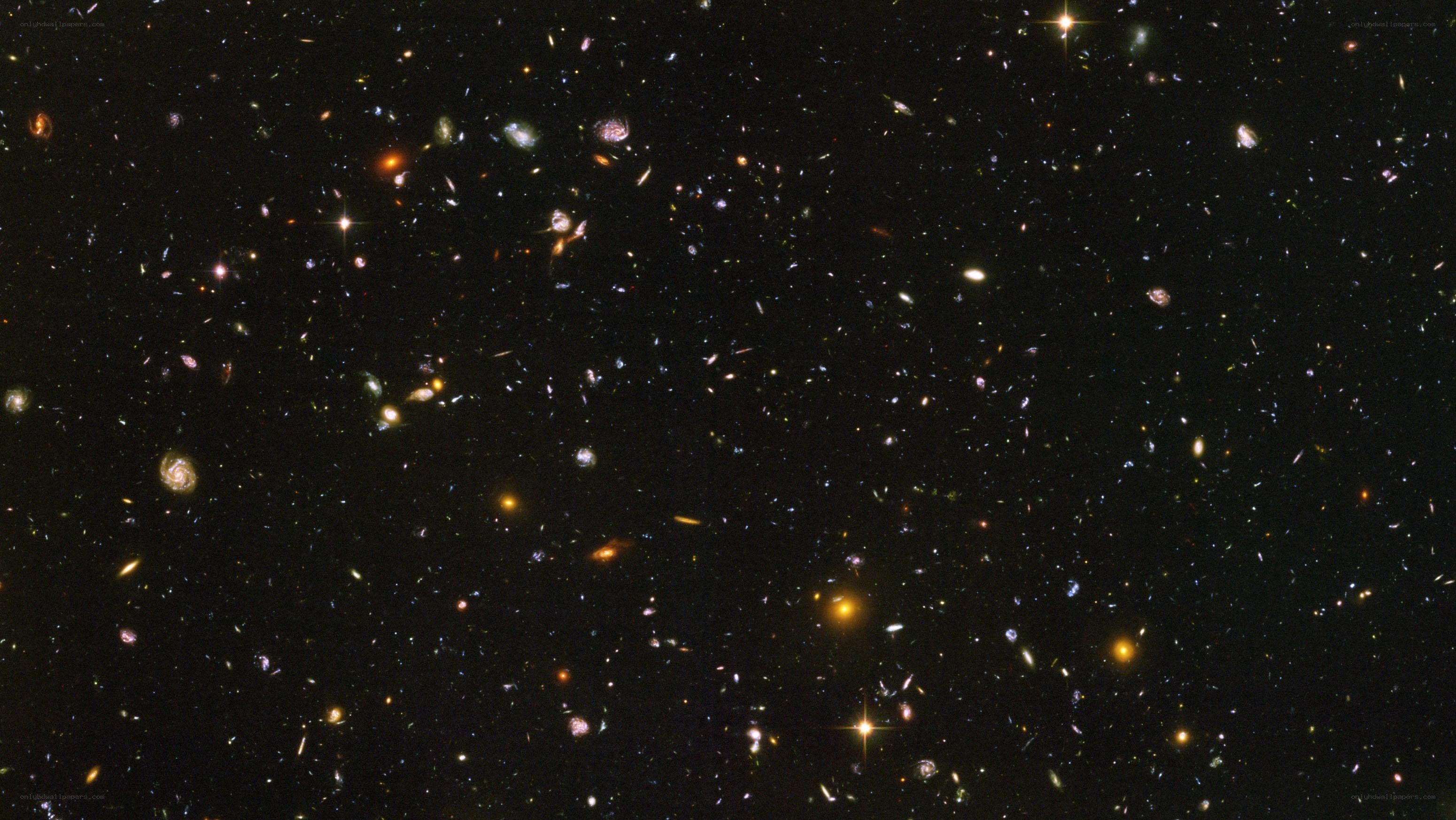 Deep field of distant galaxies