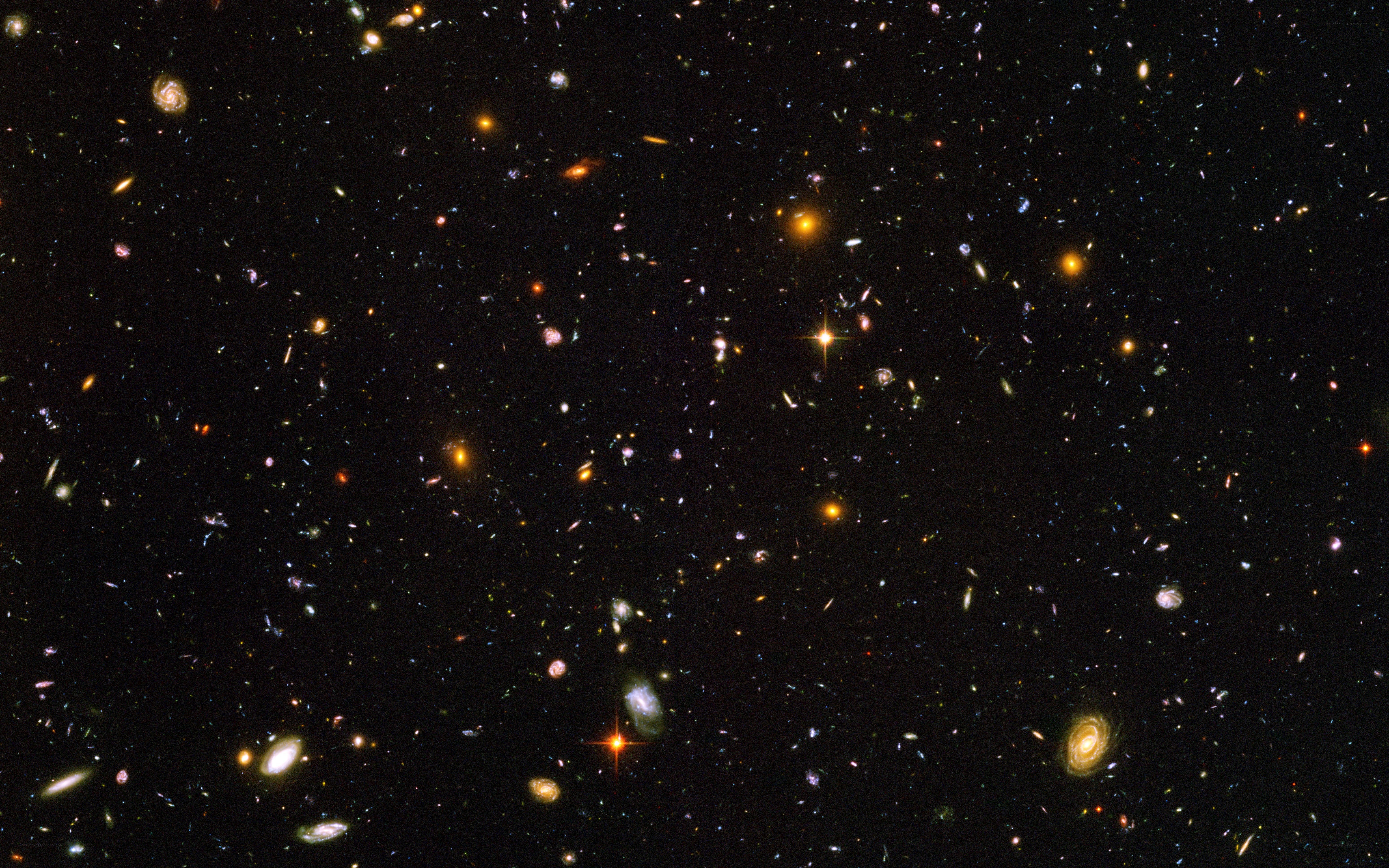 Deep field of distant galaxies