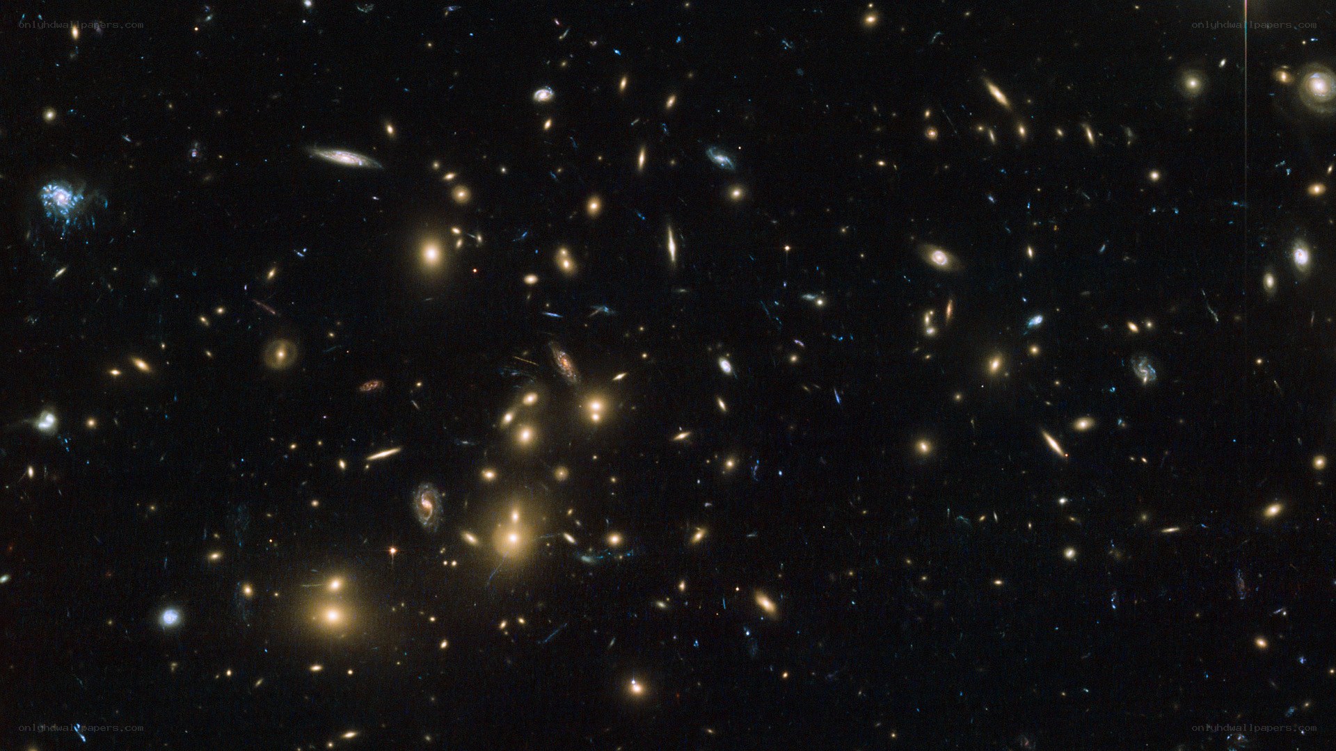 Deep field of distant galaxies