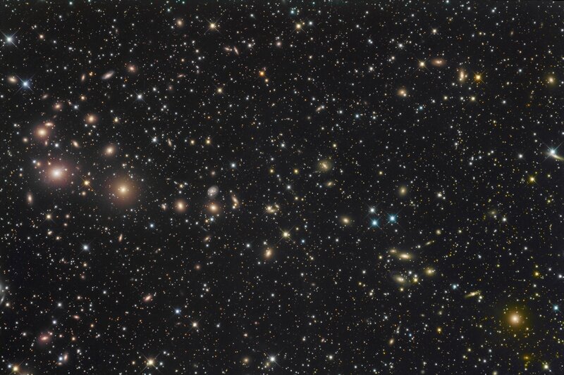 Deep field of stars and galaxies