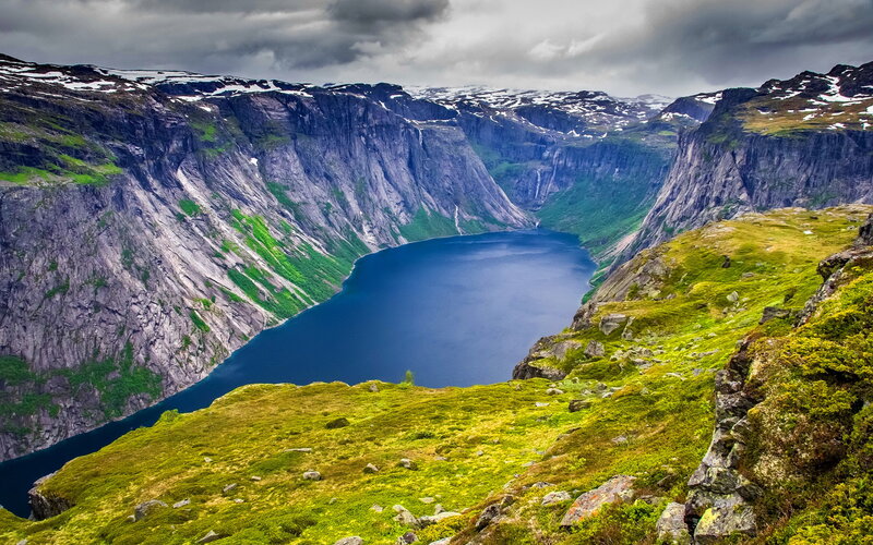 Deep Fjord Between Cliffs