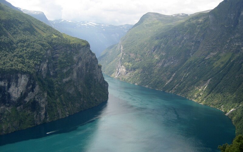 Deep Fjord Between Mountains — Blue