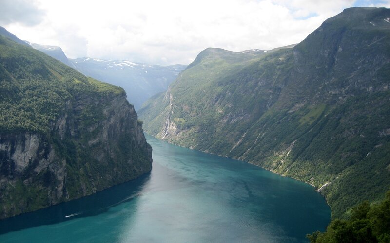Deep Fjord Between Mountains