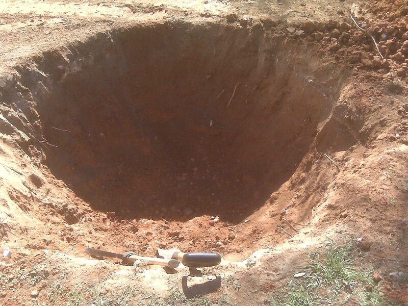 deep hole in the ground