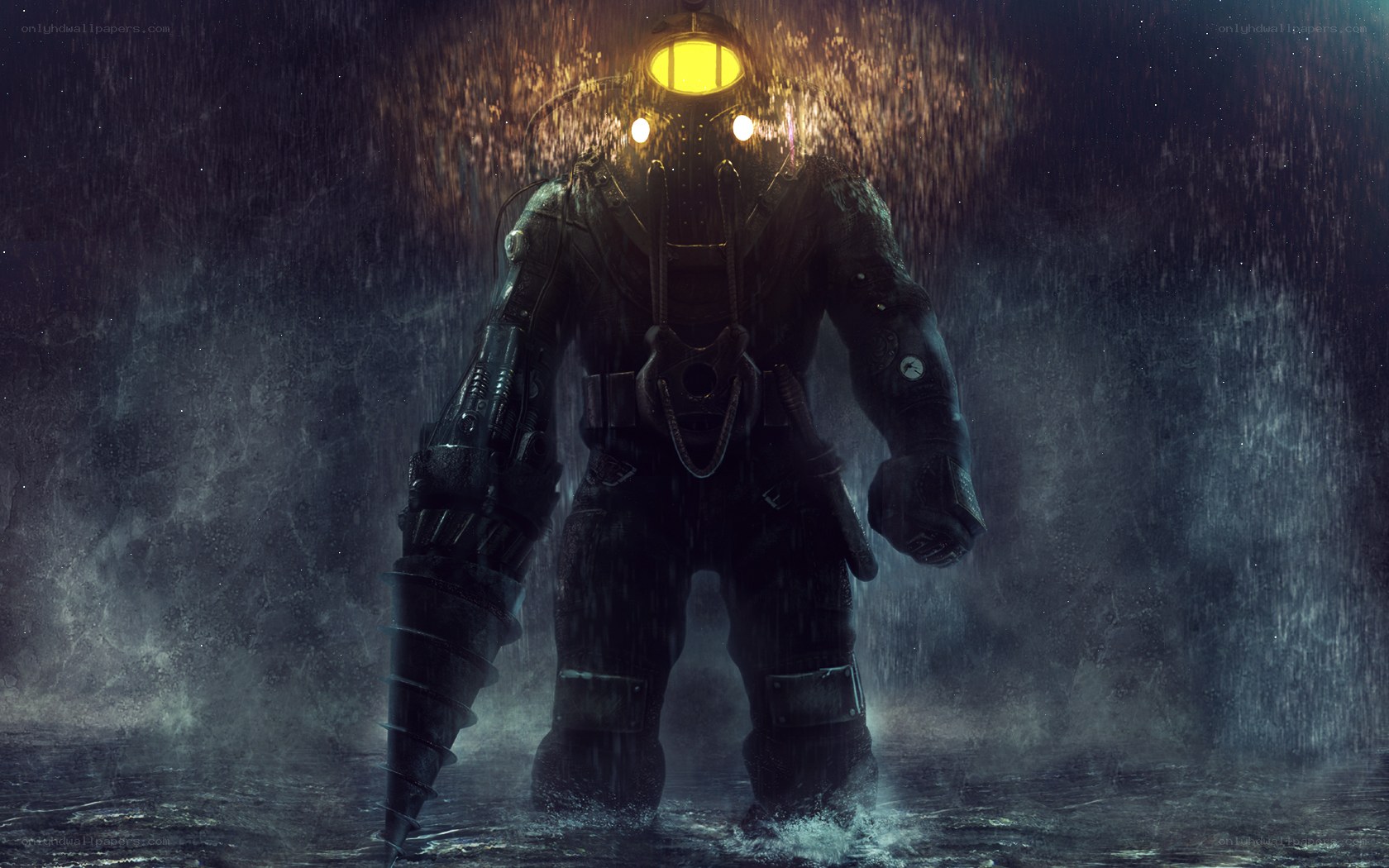 deep sea diver in storm