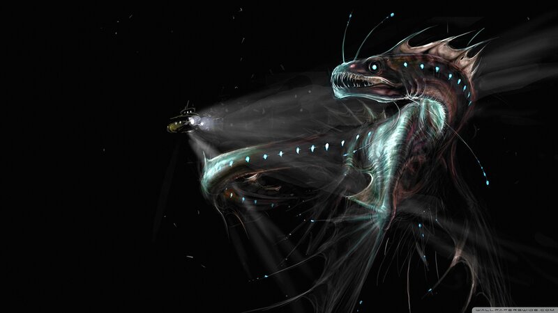 Deep-sea Fish with Bioluminescence — Black
