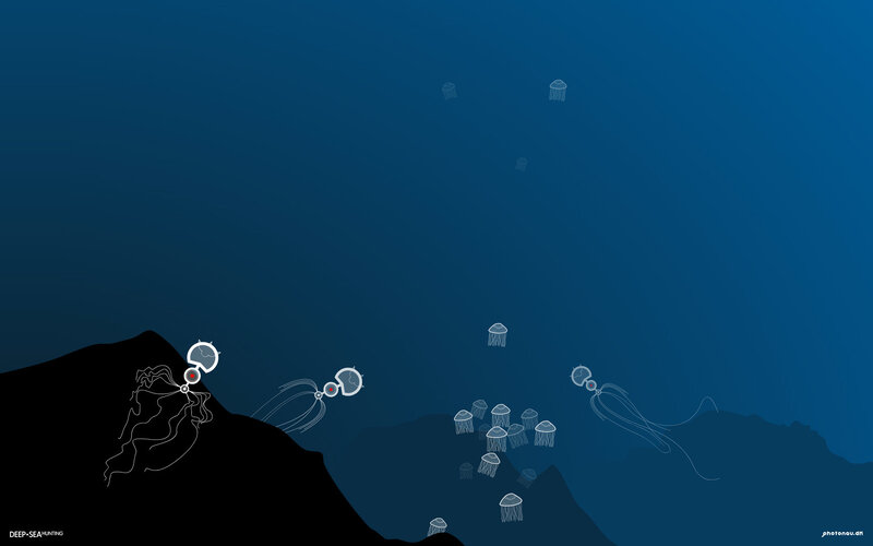 Deep sea jellyfish hunting