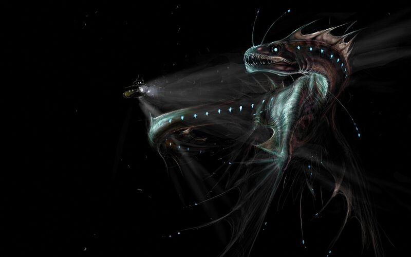 Deep sea monster encounters submarine