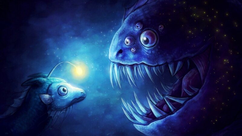 Deep sea predator encounter