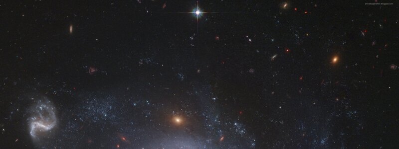Deep space galaxy cluster