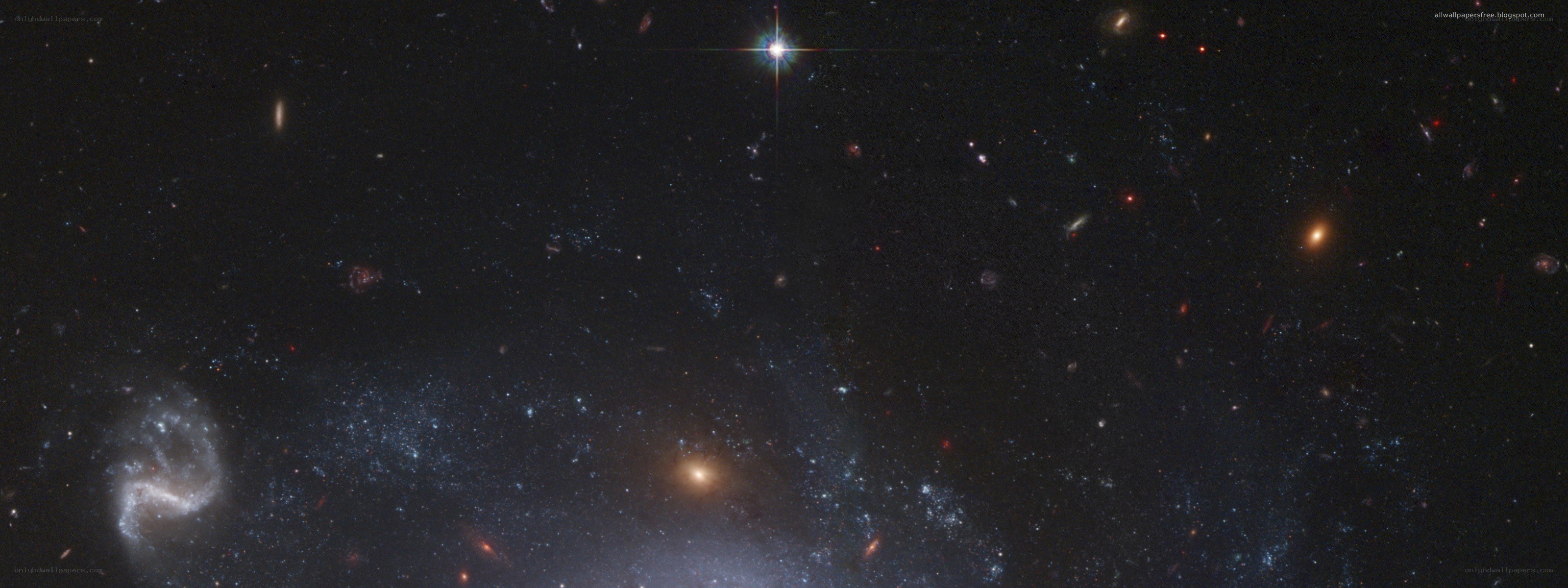 Deep space galaxy cluster