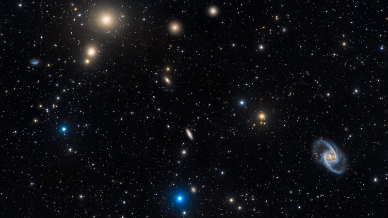 Deep space galaxy cluster
