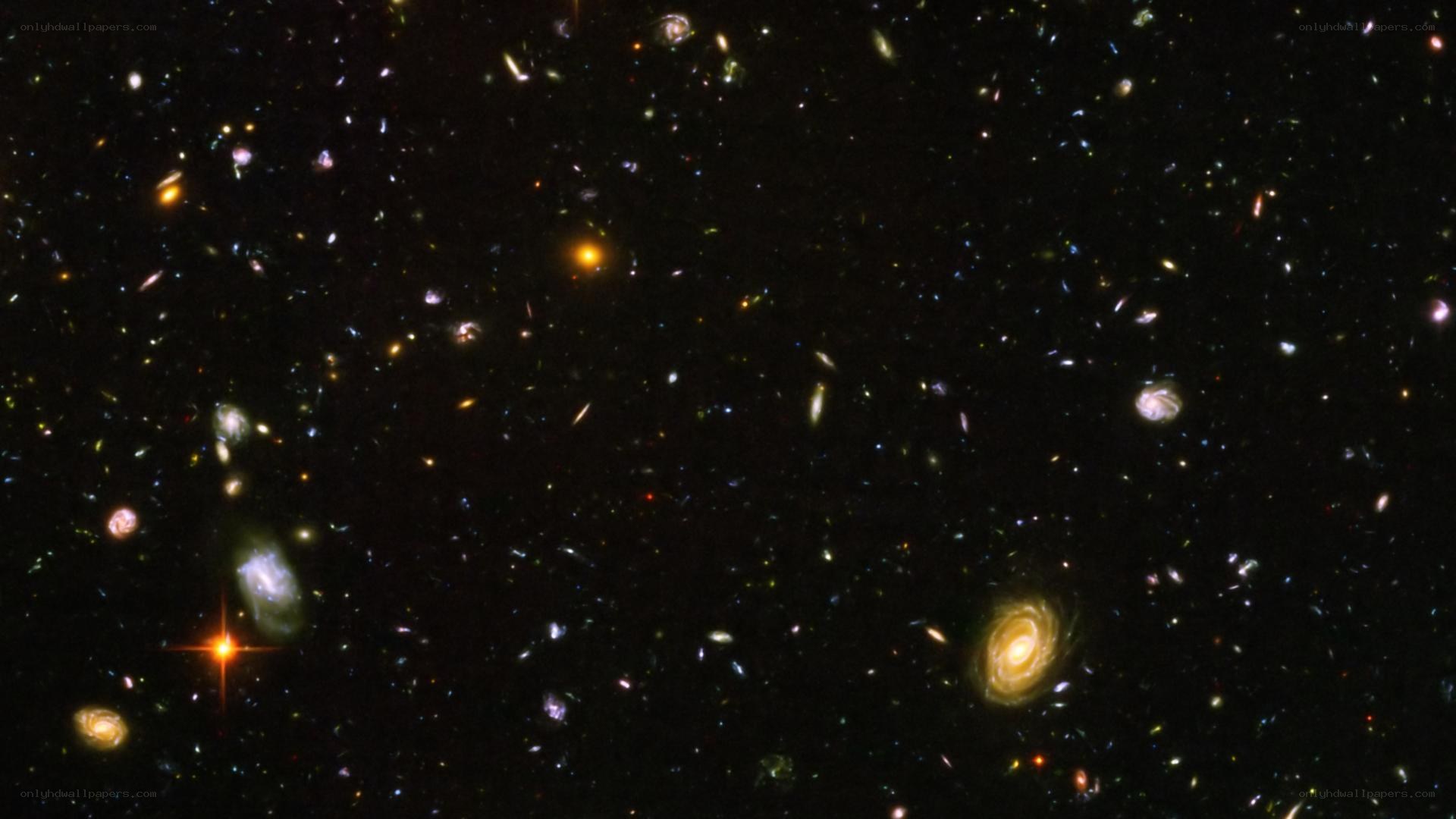 Deep space galaxy cluster