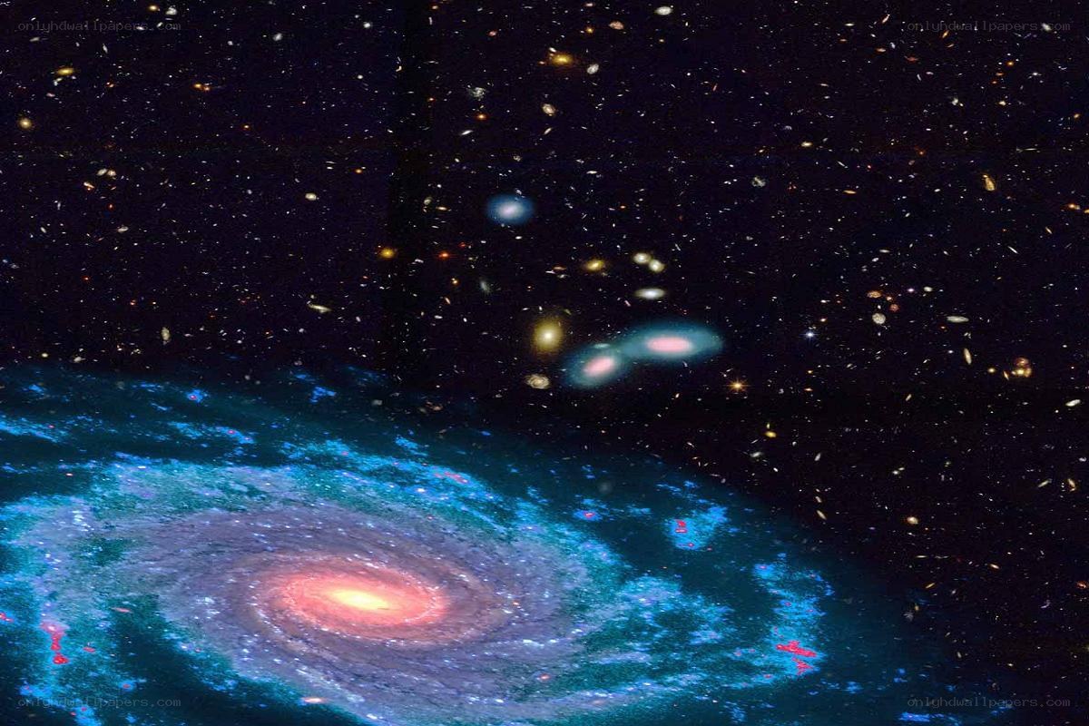 Deep space galaxy cluster