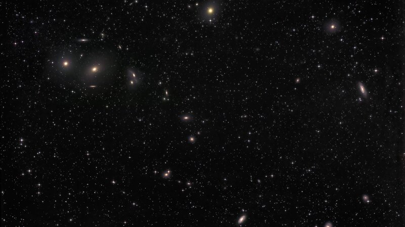Deep space galaxy cluster