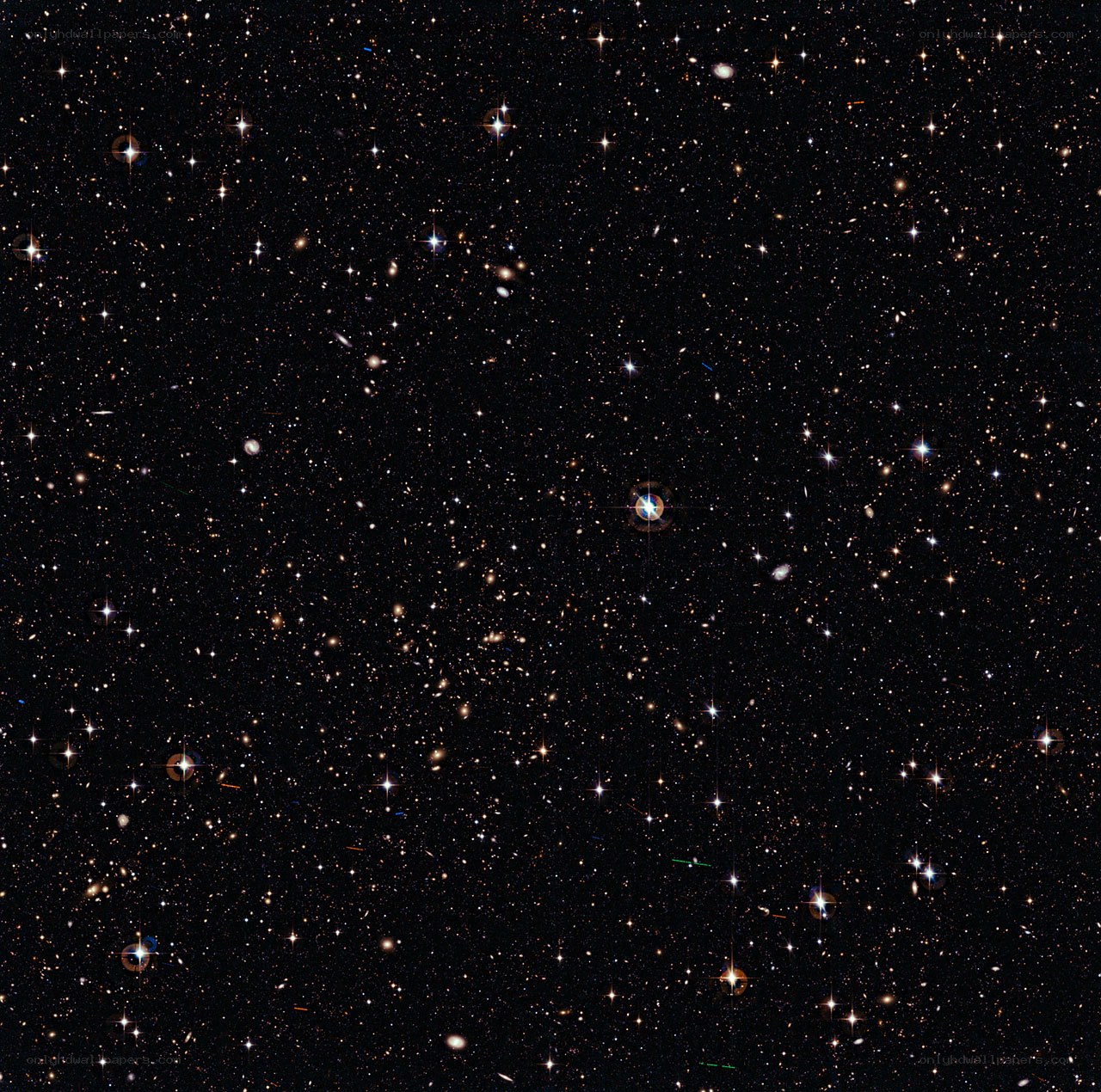 Deep space galaxy cluster