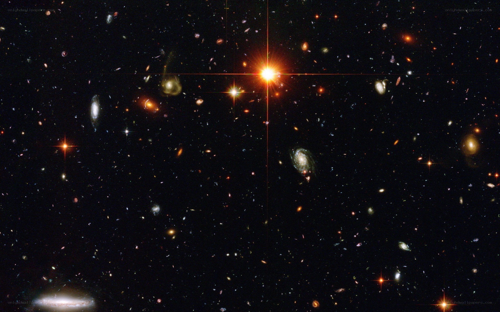 Deep space galaxy cluster