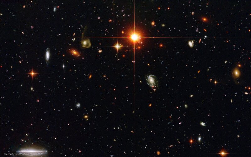 Deep space galaxy cluster