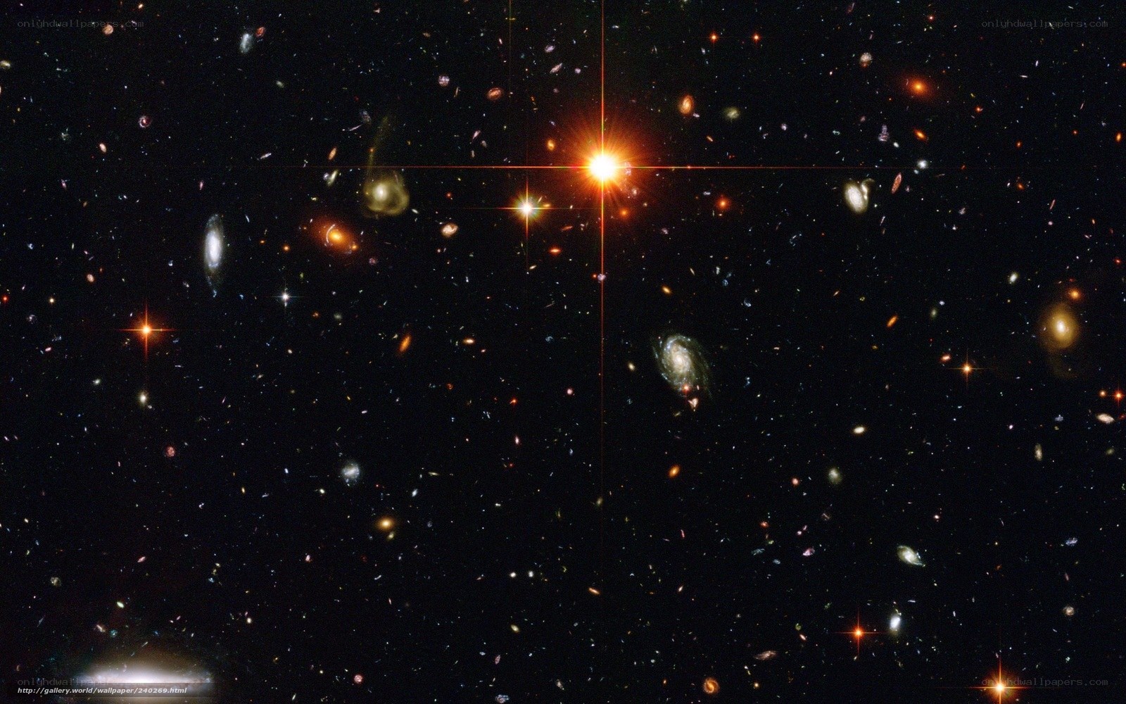 Deep space galaxy cluster