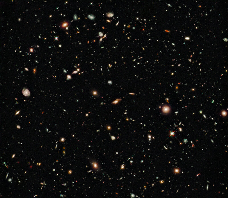 Deep Space Galaxy Field — Black, Cosmic, Night, Photograph, Galaxies, Stars, White, Orange