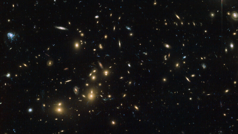 Deep Space Galaxy Field — Black, Cosmic, Night, Photograph, Galaxies, Stars, Yellow, Blue