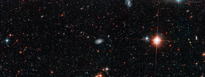 Deep Space Galaxy Field — Black, Cosmic, Night, Photograph, Stars, Galaxies, Nebulae, White, Red
