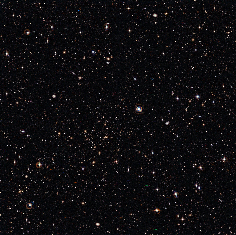 Deep Space Galaxy Field — Black, Cosmic, Night, Photograph, Stars, Galaxies, White, Gold