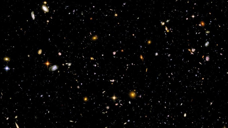 Deep Space Galaxy Field — Black, Cosmic, Night, Photograph, Stars, Galaxies, White, Yellow